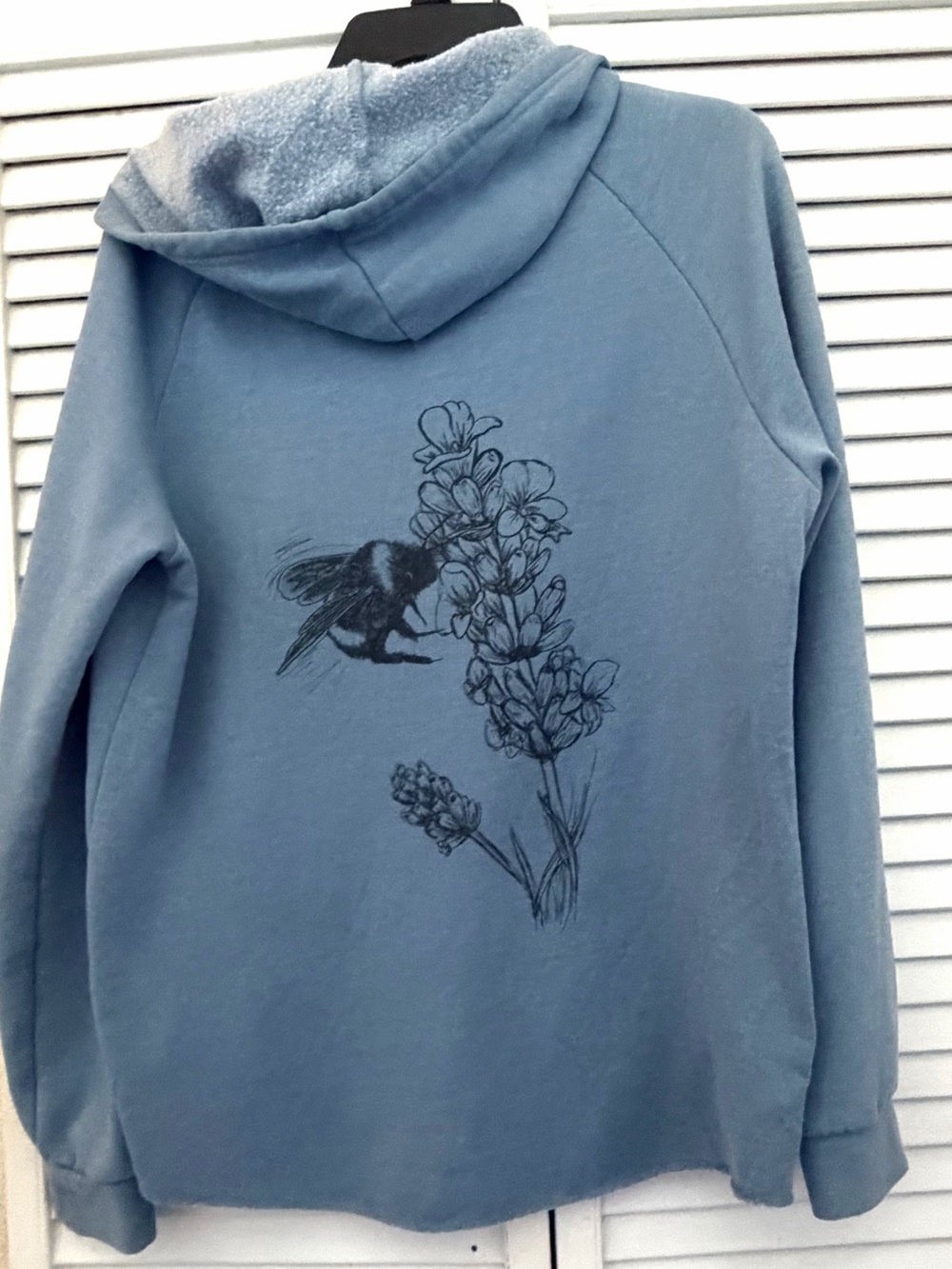 BeCause- support Eco Cali Wave Blue Zip-Up Hooded Sweatshirt